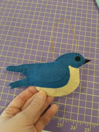 Felt bluebird ornament