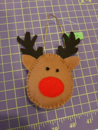 Felt reindeer ornament